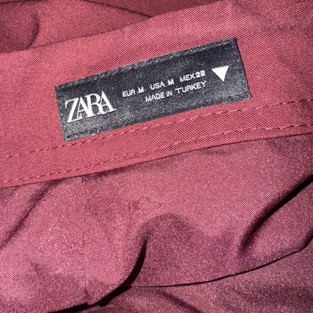 Zara Solid Maroon Balloon Drawstring Mini Skirt S… - image 8